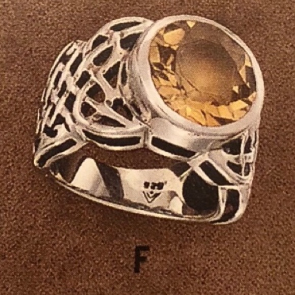 Vintage Silpada Sterling Silver and Citrine Statement Ring Size 7 - Picture 3 of 9